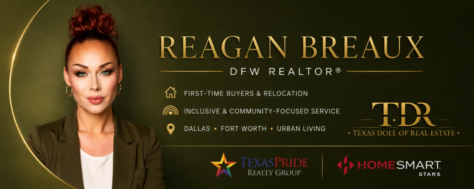 Reagan Breaux — DFW REALTOR®. First-time buyers & relocation, inclusive & community-focused service, Dallas · Fort Worth · urban living.